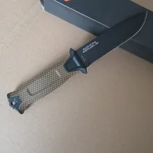 Черный/коричневый фиксированный нож открытый Тактический выживания Кемпинг Охота спасательный Походный нож с оболочкой