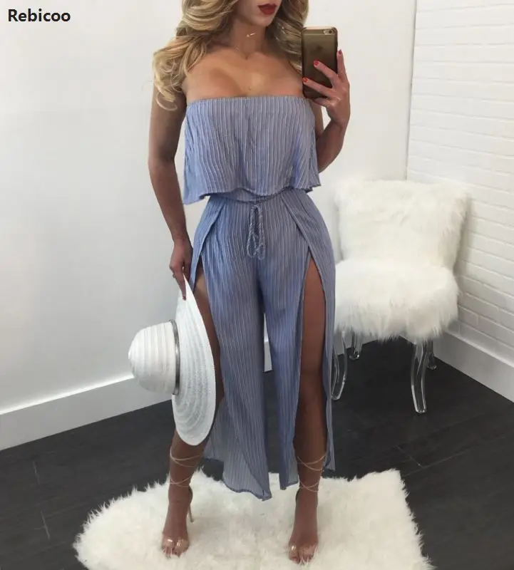 

2019 Women summer Fashion Sexy Jumpsuit Elegant Girls Sleeveless Straps Long Backless Solid Overal Rompers Bodysuit Women