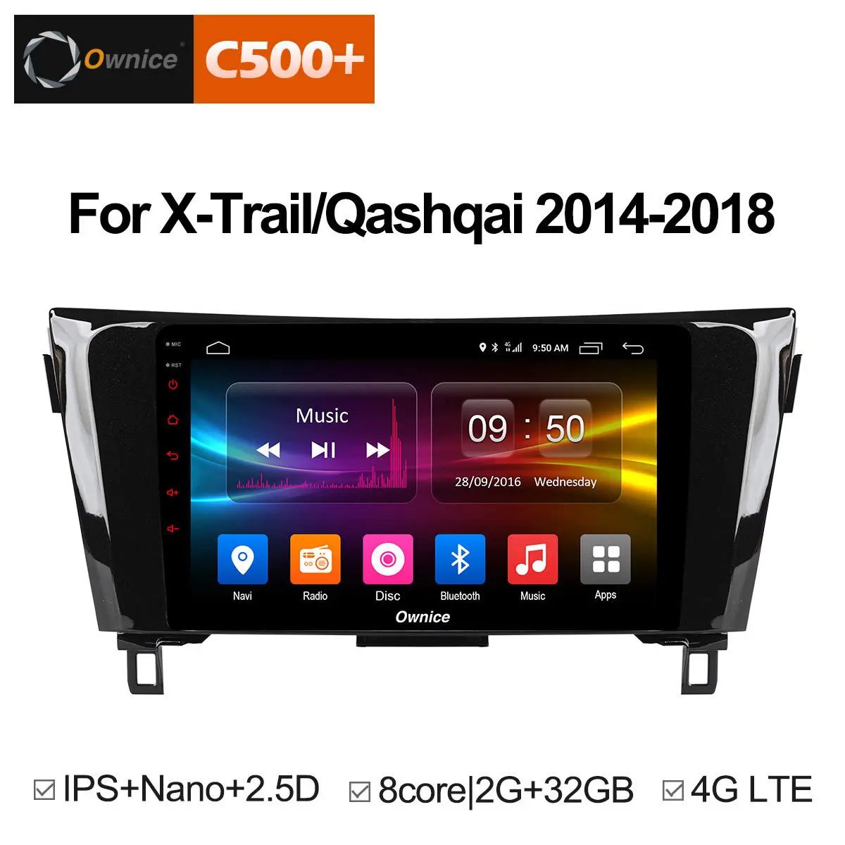 

Ownice android 8.1 car DVD multimedia player 8core 2g RAM 32gb ROM for Nissan Qashqai X-Trail 2014 - 2018 4G GPS stereo headunit