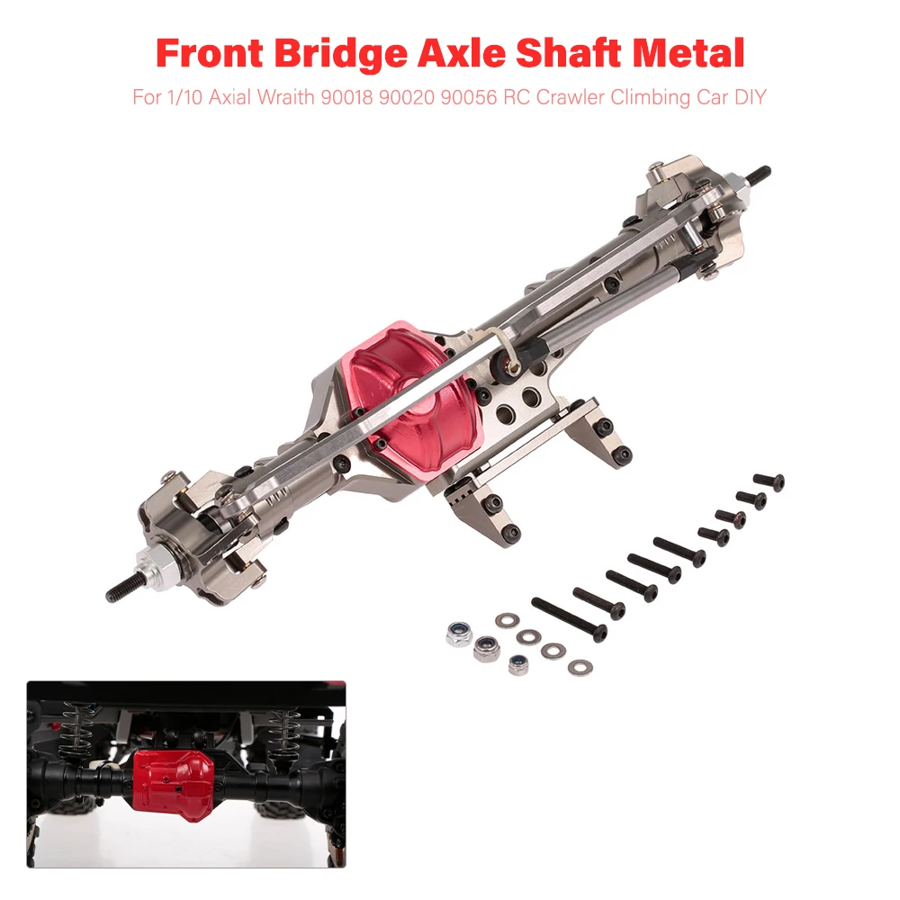 

RC Cars Front Bridge Axle Rear Axle Shaft Metal for 1:10 Axial Wraith 90018 90020 90056 RC Crawler Climbing Car DIY RC Toy Parts