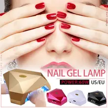 2 руки 60 Вт Светодиодный УФ-лампа для ногтей лак для ногтей сушилка лампа для УФ гель-лака отверждения профессиональная Сушилка для ногтей