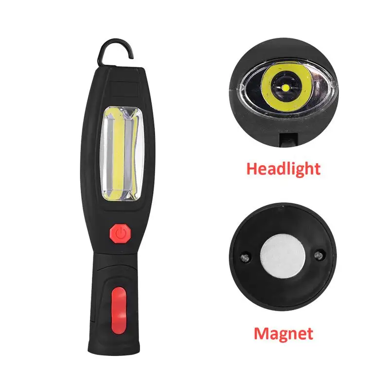 

EU Plug 1*COB LED+1*1W LED Work light 2 Mode USB Rechargeable Flashlight Magnetic Portable Spotlight Torch Built-in Battery Lamp