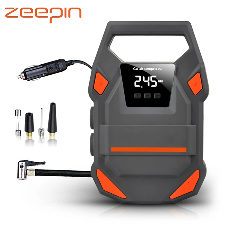 

Digital Tire Inflator 12V Air Compressor 150 PSI Auto Pump with Bright Flashlight SOS Emergency Light for Car Motorcycle Bike