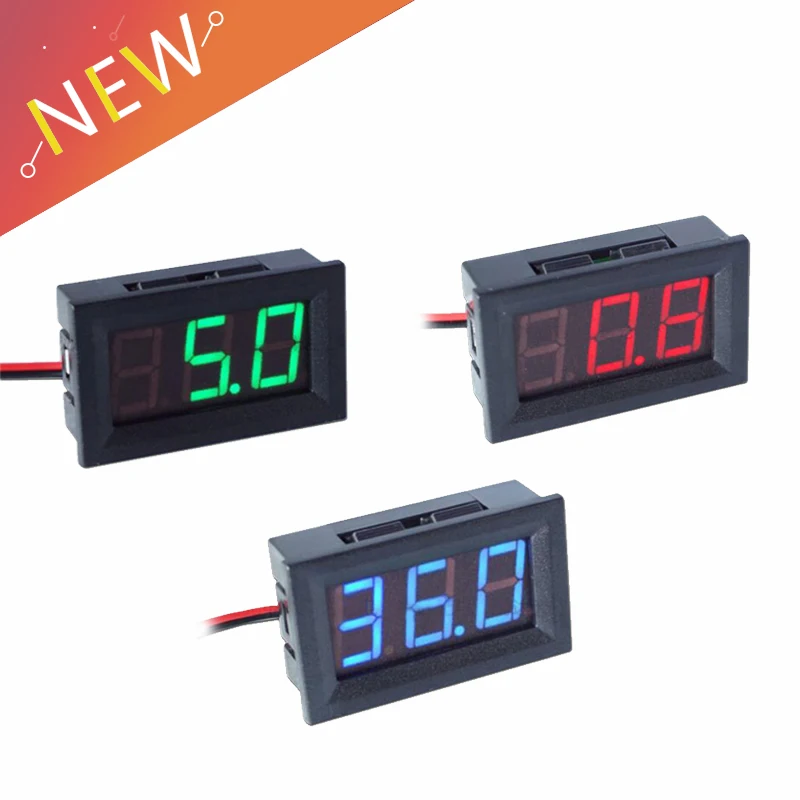 

0.56" DIY Mini Voltmeter Tester Digital Voltage Test Battery DC 0-100V 3 Wires Red Green Blue for Auto Car LED Display Gauge