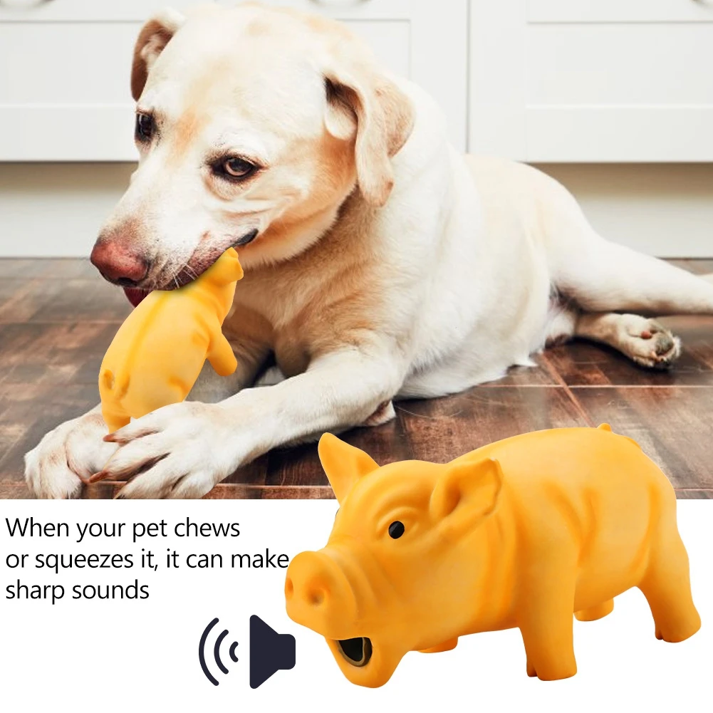 

TINGHAO Cute Pig Grunting Squeak Latex Pet Chew Toys For Dog Squeaker Chew Training Pet Products