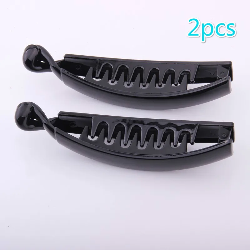 

2019 New arrivals Ponytail holders banana hairpins solid plastic hair clips for women tins Banana Clip strong bite force 2 PCS