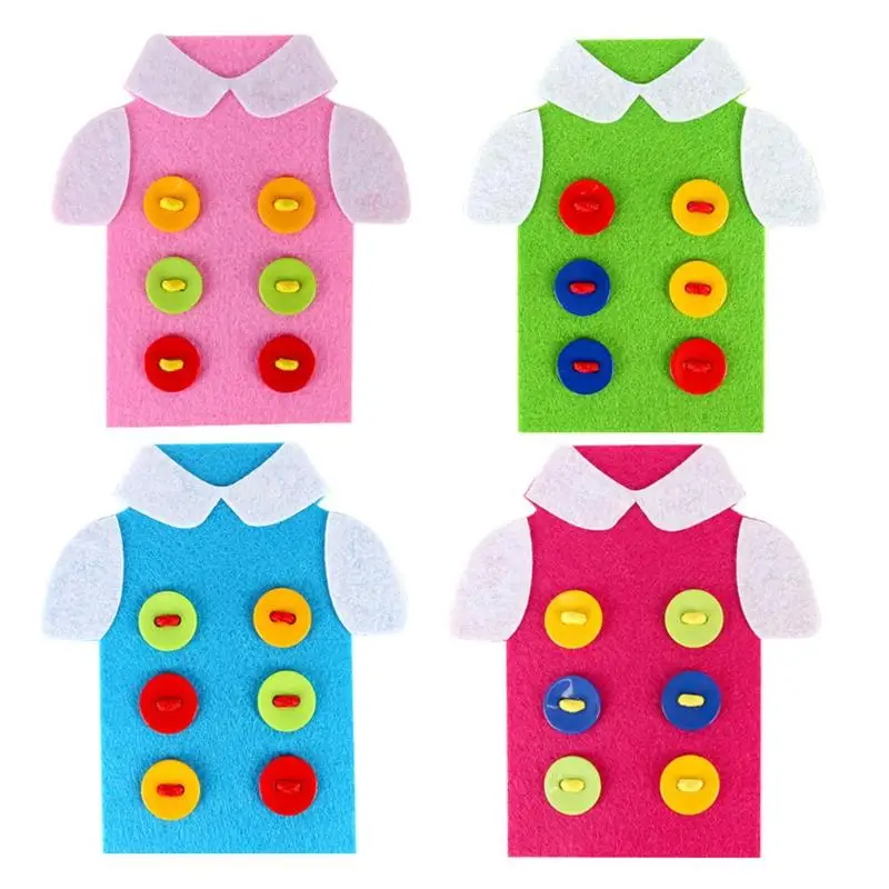 

Children Kids Threading Sewing Buttons Assembly Cartoon DIY Toys Non-Woven Cloth DIY Handmade Educational Toys