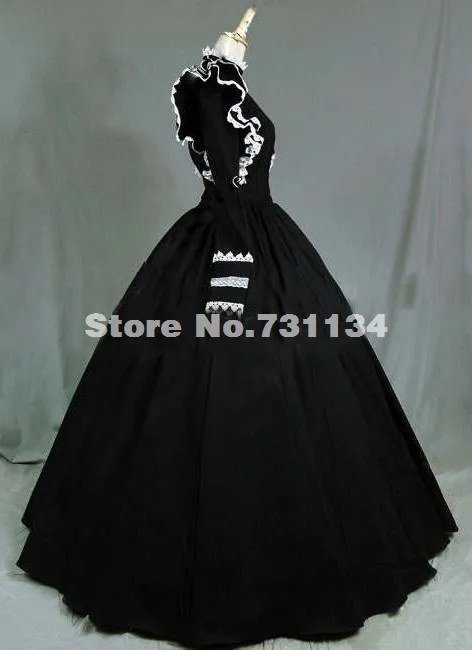 Элегантные винтажные черные средневековые Готический Ренессанс Бальные платья в викторианском стиле на Хэллоуин