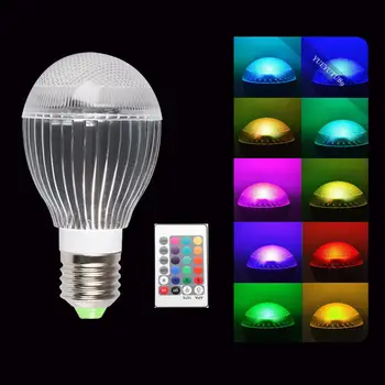 

New Arrival 10W E27 E26 LED Party Light Bulb 16 Color Changing RGB Lamp + IR Remote Control