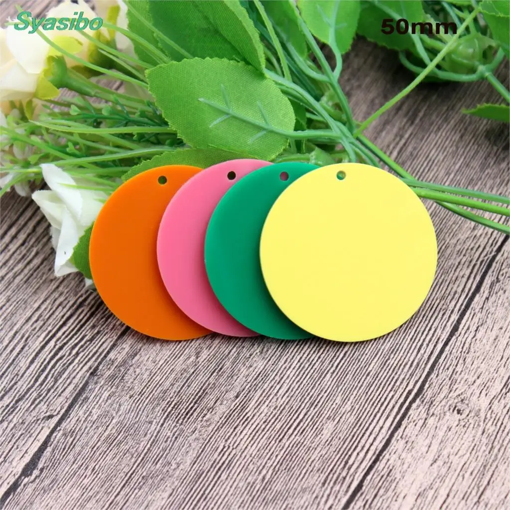 

50mm Acrylic Pendants Circle Round Keychains With Hole Cutout 2 inches-AC1045 / AC1065