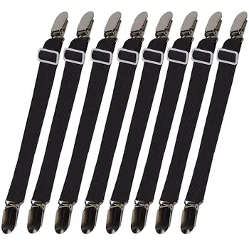 

8pcs Sheet Straps Suspenders Band Adjustable Bed Corner Holder Elastic Fasteners Clips Grippers Mattress Pad Cover Fitted Shee