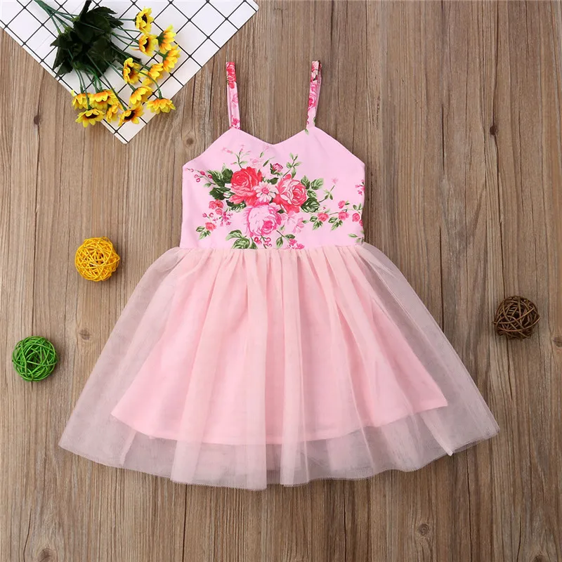 

2-7T Newborn Baby Infant Girl Dresses Flower Tutu Birthday Party Princess Dresses Summer Kid Girls Dress Clothing