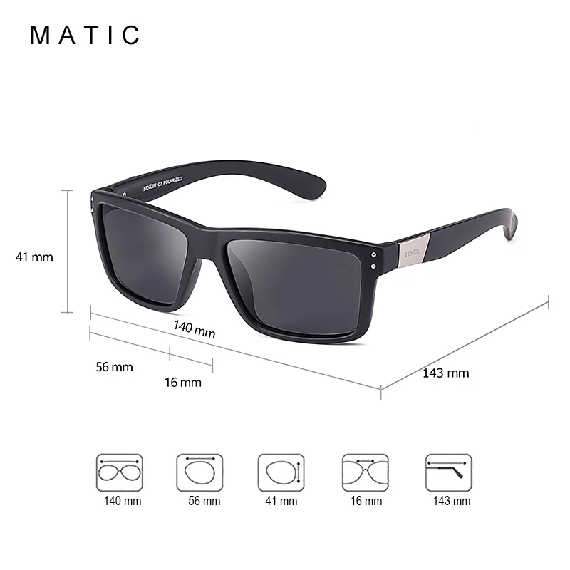Солнцезащитные очки квадратной формы uv400 MATIC для мужчин и женщин классические