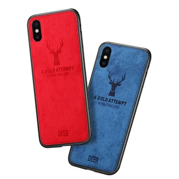 

Wholesale Deer Hybrid TPU + Cloth Fabric Case cover For Iphone XR X XS Max 6 7 8 plus 100PCS/LOT