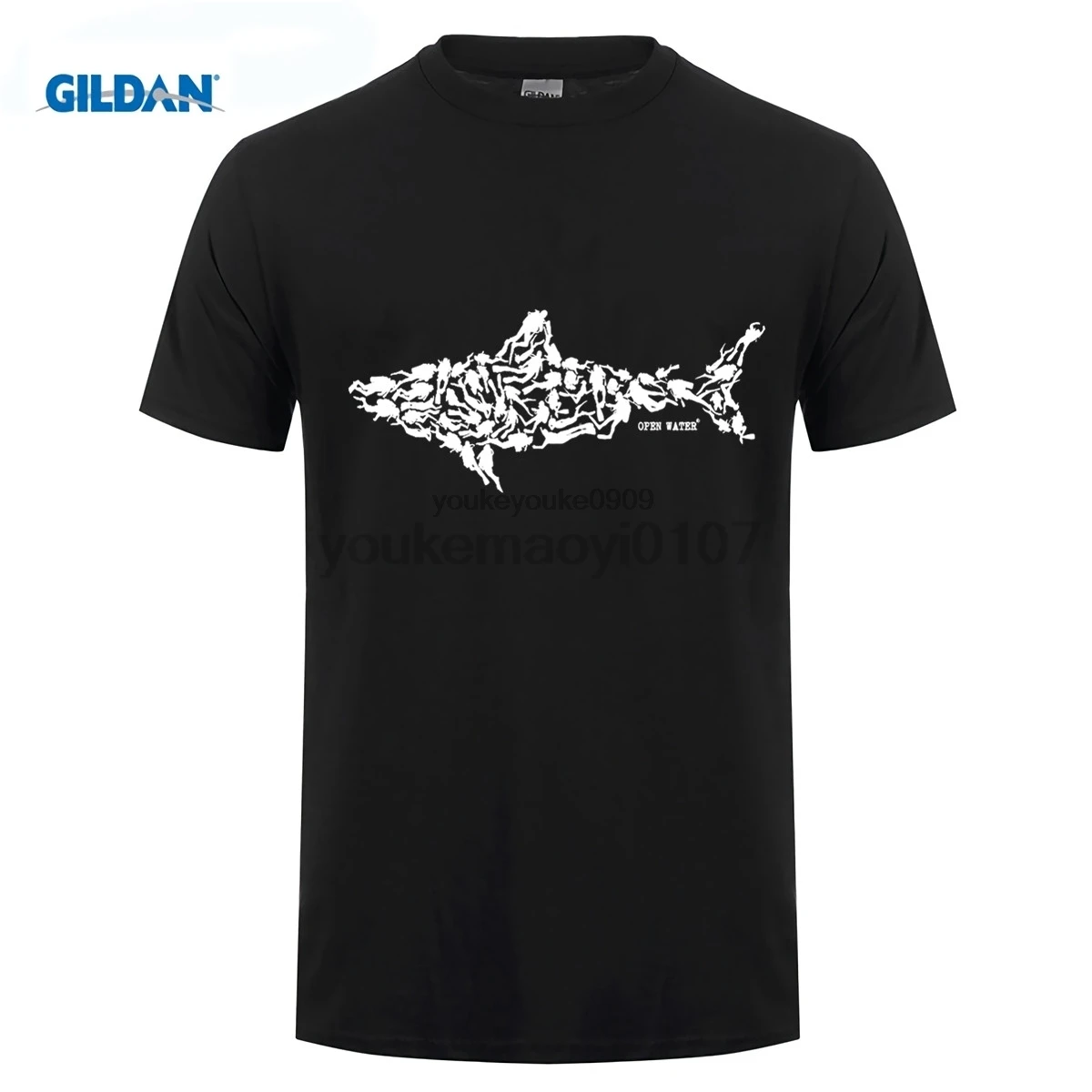 

GILDAN DIY print t shirt Shark Scuba Diver T-shirt Tee Divinger Dive Funny Birthday Gift Present for Him Adult T Shirt