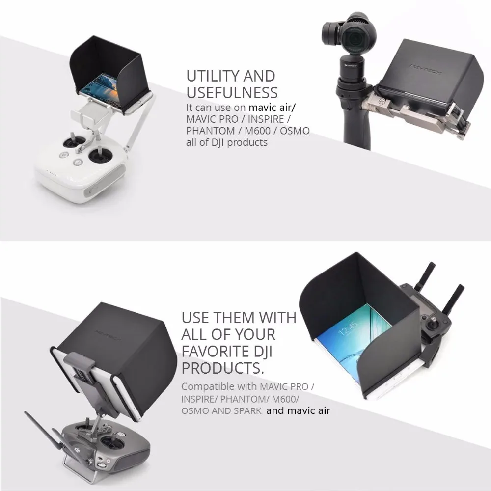 PGYTECH Mavic 2 Pro Air Controller крышка для монитора Солнцезащитная DJI Pro/Spark SunHood Phantom 4 Pro/4/3 Inspire