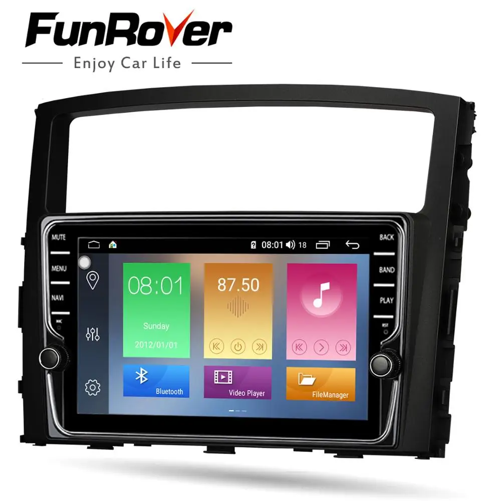 Sale Funrover 8 core android 9.0 2 din car dvd player For Mitsubishi Pajero 4 V97 V93 gps navigation multimedia stereo player DSP IPS 3