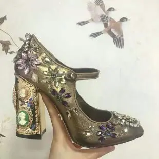 Luxury Brand Design Fashion Women Pumps Handmade Crystal String Bead Rhinestone Genuine Leather High Heeled Shoes Real Pic Luxury Brand Design Fashion Women Pumps Handmade Crystal String Bead Rhinestone Genuine Leather High Heeled Shoes Real Pic