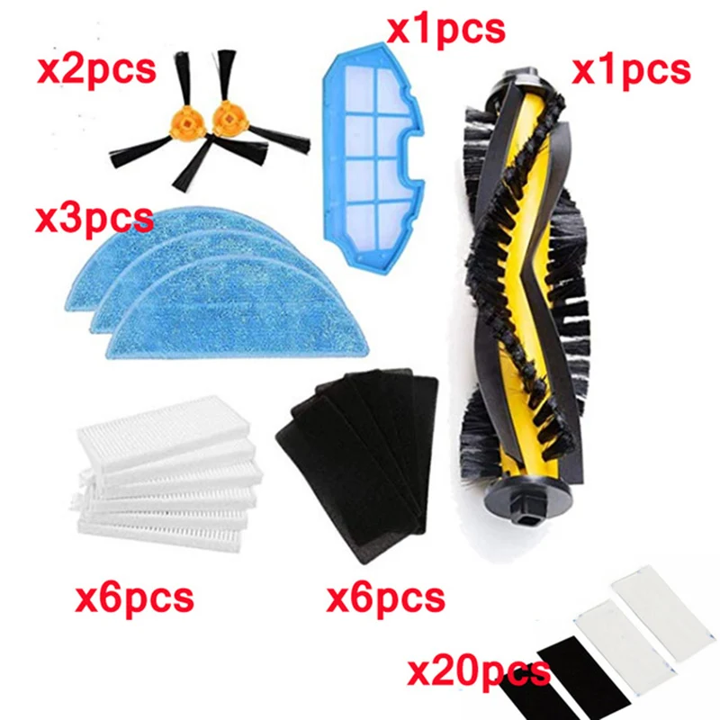 

Main Side Brush+Mop Cloth+Filter Replace For Conga Excellence 990 Vacuum Cleaner
