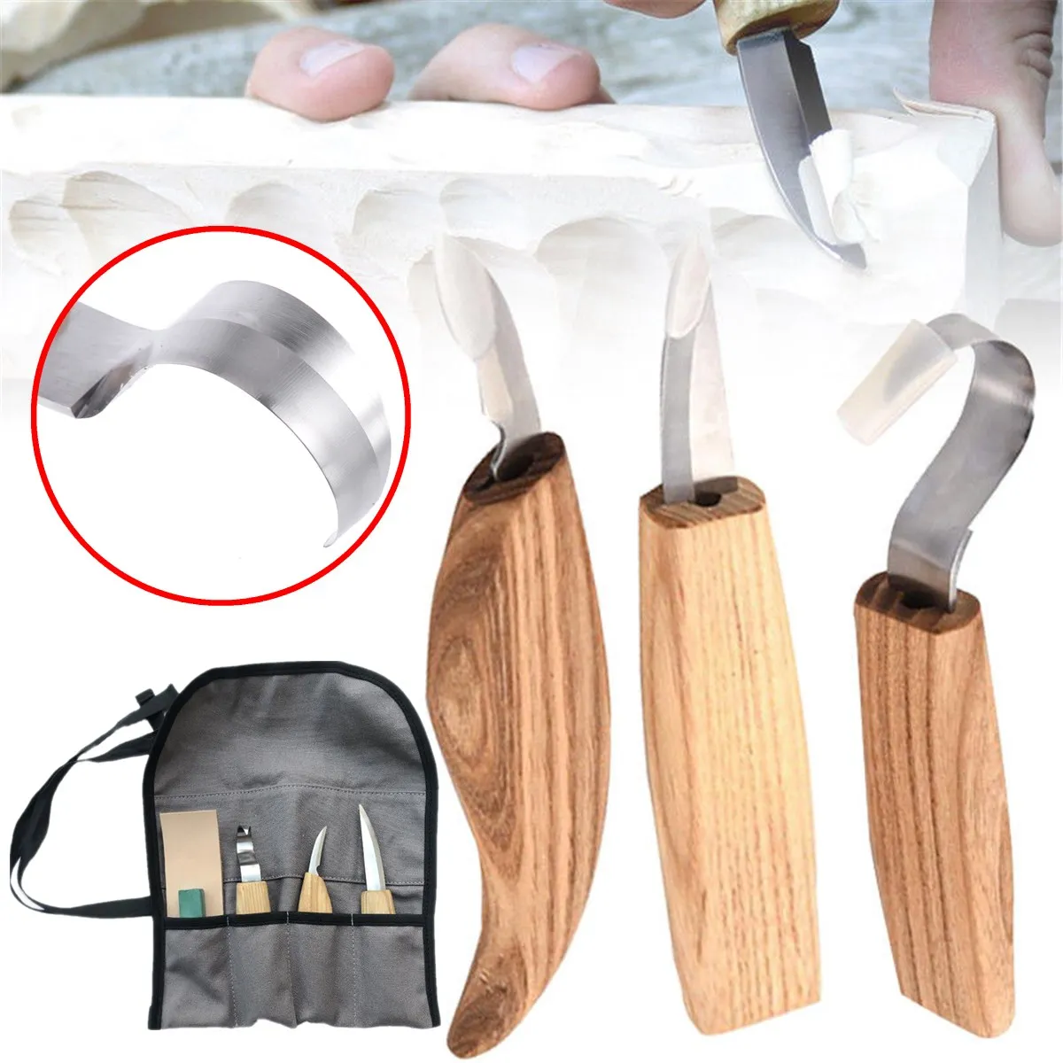 

5pcs Woodcarving Cutter Set DIY Hand Chisel Wood Carving Tools Chip Knives Woodworking Hand Tools Spoon Carving Knife Woodcut