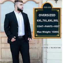 Takım elbise erkekler 3 parça takım elbise düğün Suits Suits pantolon damat artı boyutu 5XL 6XL 7XL 8XL 9XL Terno siyah mavi resmi iş giyim seti