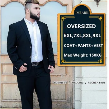 EN VENTA ❤️ Traje de 3 piezas para hombre, trajes de boda con pantalones, para novio, de talla grande 5XL, 6XL, 7XL, 8XL, 9XL, Terno, negro, azul, conjunto de ropa Formal de negocios - discount item 7% OFF Ropa hombre