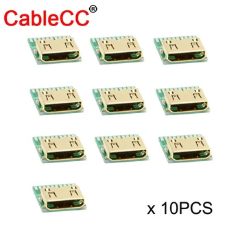 

CableCC 10pcs Type-C Female Mini HDMI 1.4 Socket Receptacle Board Mount SMT Type with PCB for HDTV DIY Cable