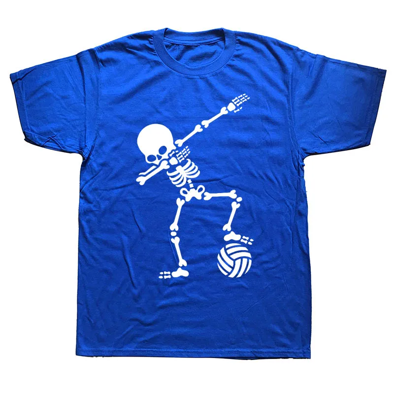 New Men Dab Dabbing Skeleton Volleyball T Shirt Casual Cotton Summer Short Sleeve Funny T-shirt Mans Tshirt Men Clothing
