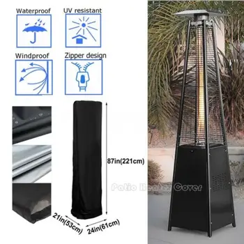 

221x53x61cm Polyester Pyramid Flame Patio Gas Heater Cover Waterproof Protectors