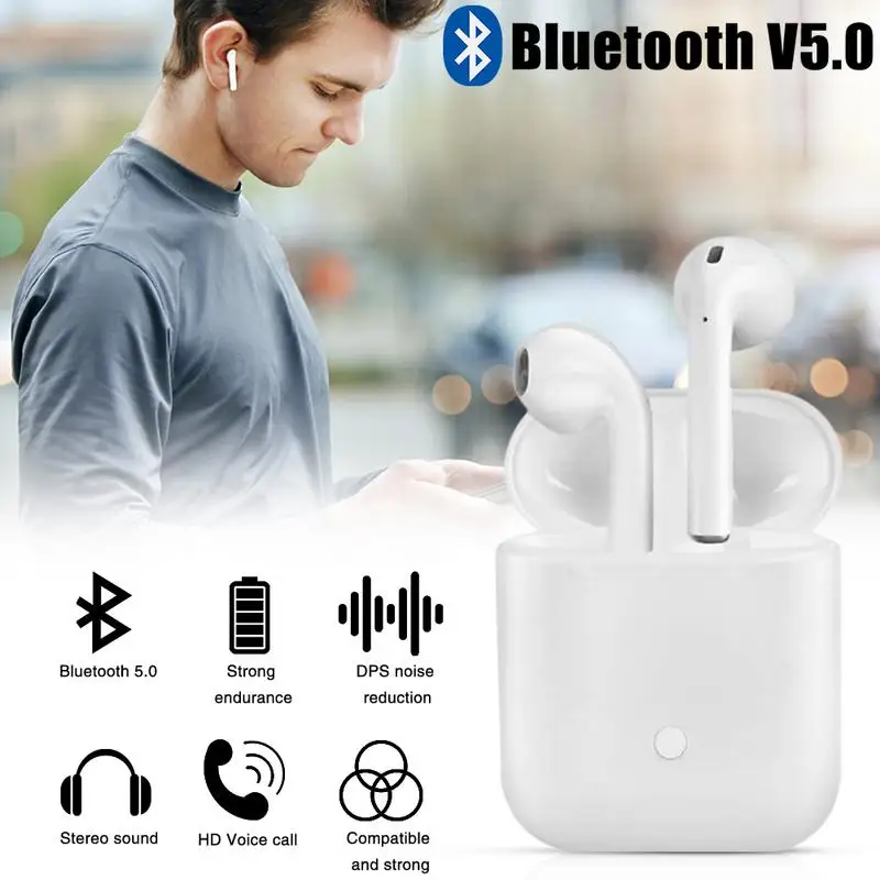 

LK-TE8 Touch Control Wireless Bluetooth V5.0 Binaural Smart Earphones True Wireless Stereo Bluetooth Earbuds With Charging Box