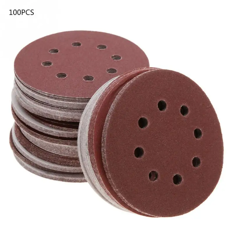 

100pcs 125mm Mix Grit Sander Disc Silicon Carbide Sanding Polishing Paper Pads Abrasive Sandpaper Set
