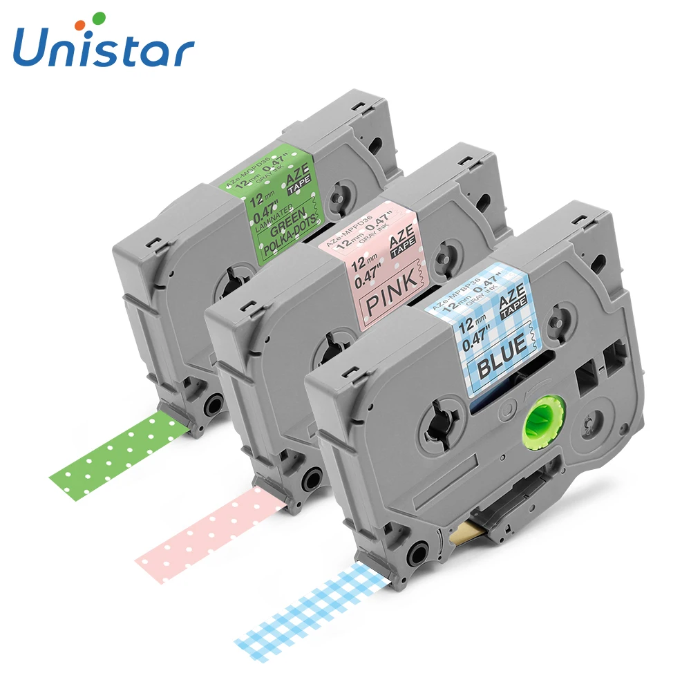 

Unistar TZe 12mm Lovely Pattern Tapes Compatible for Brother p-touch printers Ribbon Flower Pattern Ptouch Label Maker