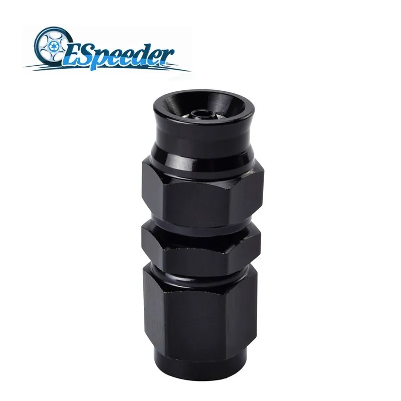 

ESPEEDER Black Swivel PTFE Aluminum Hose End Fitting Straight For Oil Fuel Line Tube To Female AN Adapter AN3