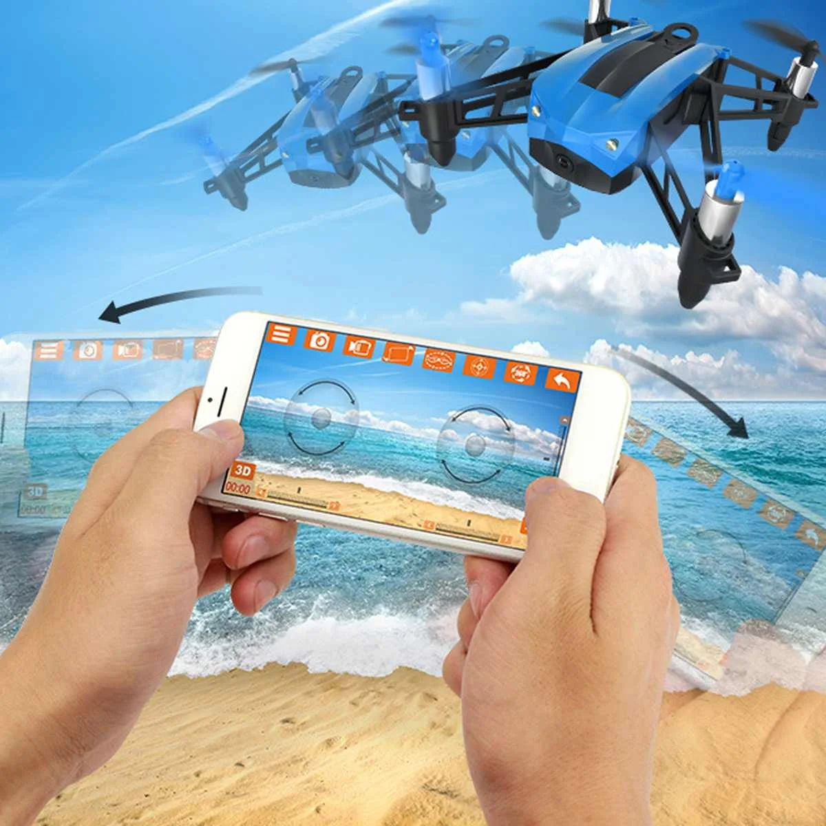 

RC Quadcopter Wide Angle HD Camera High Headless Mode 903HS WIFI FPV Altitude Hold Gravity Sensor 2.4G 6 Axis Racing Drone Kit