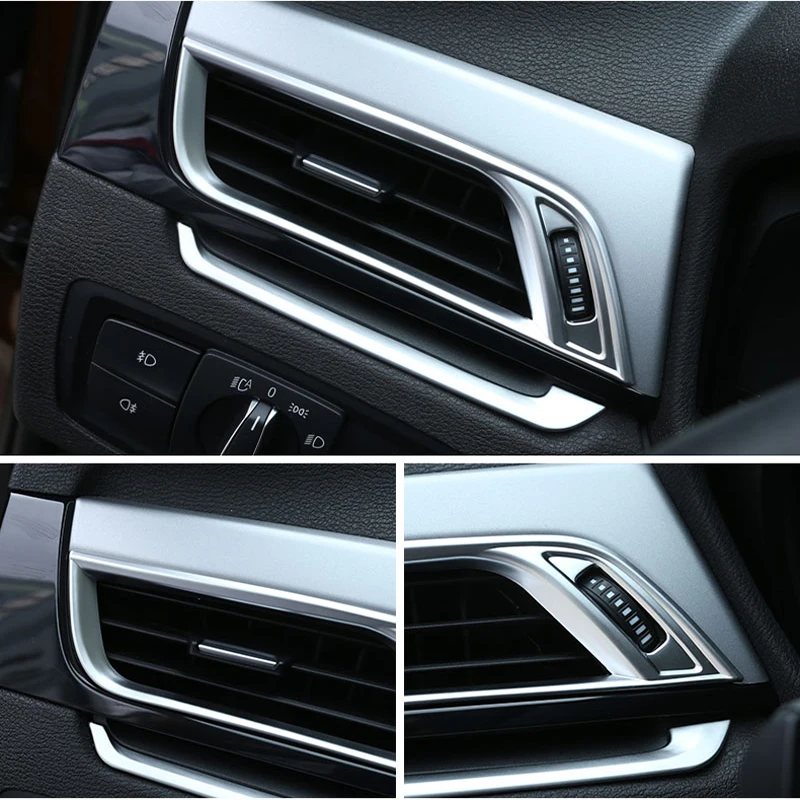 

4-Pces ABS Matte Chrome Side Air Conditioning Vent Cover Trim For BMW X1 F48 X2 F47 2016-2018 Car Accessories