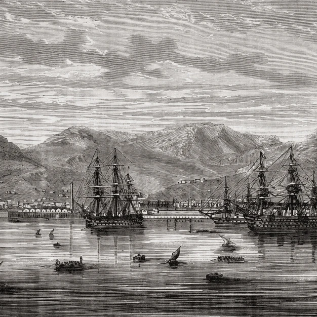 Toulon France In The 18Th Century.From Histoire De La Revolution Francaise By Louis Blanc. Poster Print (19 x 12) | Дом и сад