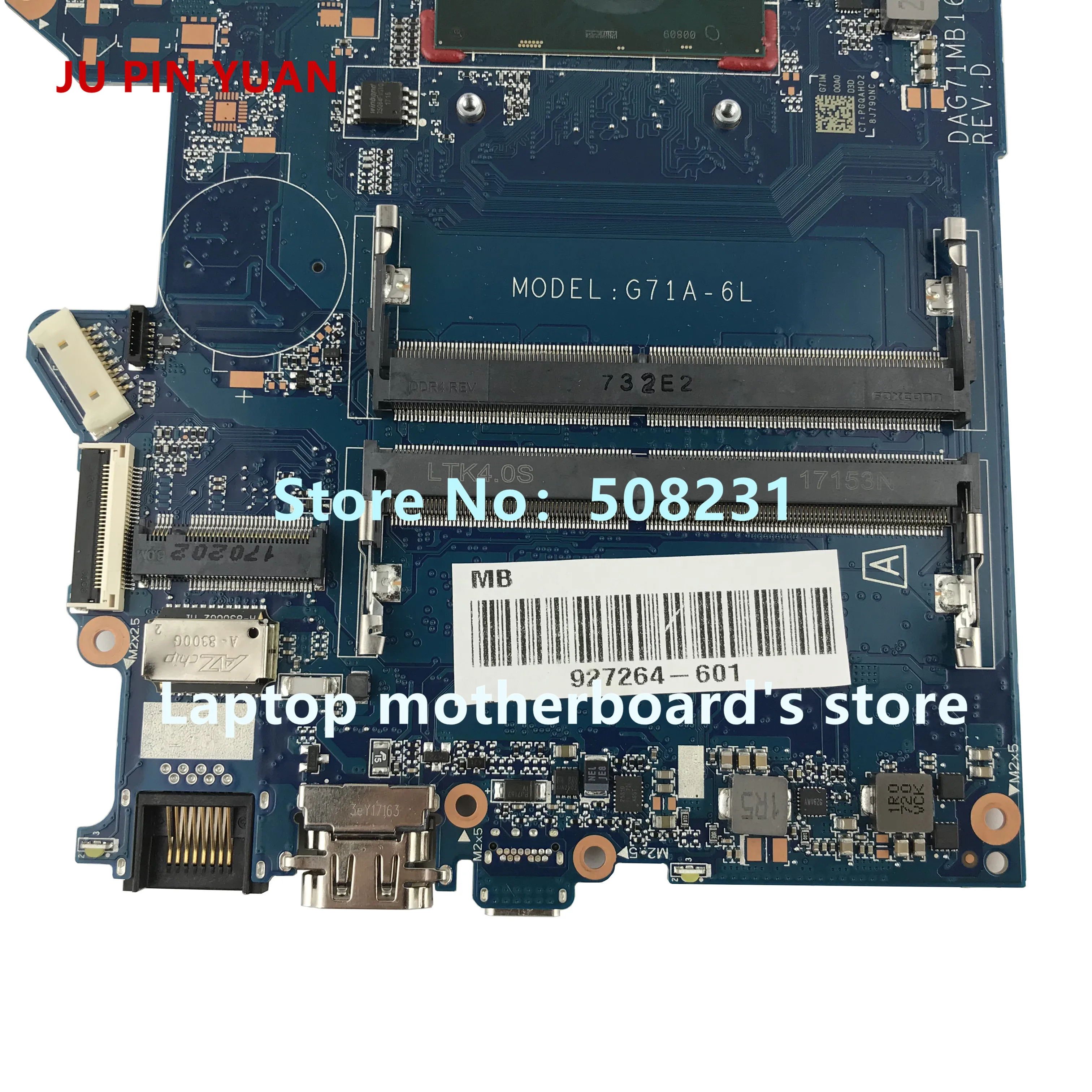  JU PIN YUAN 927264-601 G71A-6L DAG71MB16D0 for HP PAVILION 14-BK 14-BP 14-BK063ST laptop motherboar
