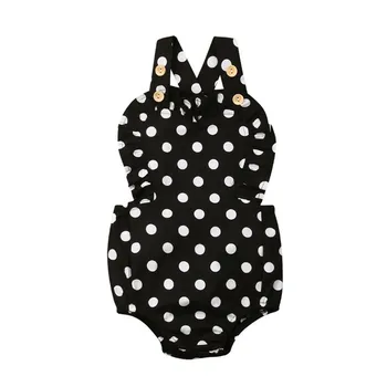 

2019 Newborn Toddler Baby Girl Summer Ruffle Polka Dots Romper Jumpsuit Tops Sunsuit Outfits Kids Clothes 0-3T