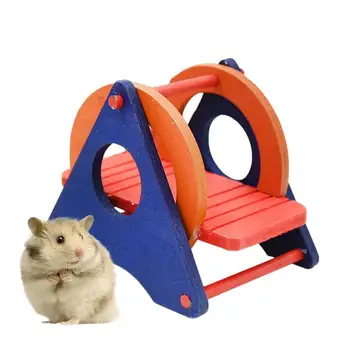 Hamster Toys Supplies Seesaw Rat Swing Mouse Harness Parrot Wooden Hamster Swing For Little Pet Exercise Sport Play 1