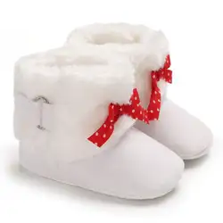Для маленьких девочек новорожденных Зимняя Теплая Бархатная обувь малыша для детей, на мягкой подошве обувь 0-18 м