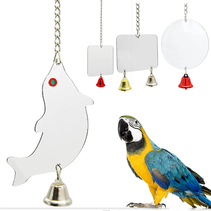 Buy JX LCLYL Funny Bird Mirror With Bell Cage Toys For
