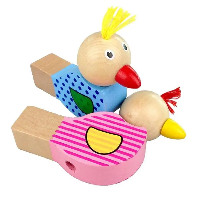 

Cartoon Bird Whistle Wooden Musical Instruments Crisp&Euphemistic Baby Kids Moderate VolumeToy Gift Random Color