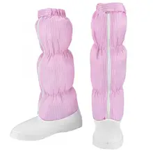 Антистатические защитные высокие сапоги из ПВХ ESD для работы нескользящая подошва противопылезащитная обувь 40 розовый