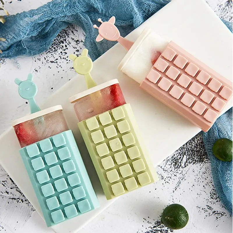 

4/6Pcs Silica Gel Ice Cream Mould Popsicle Mold Ice Tray Puck Popsicle Mold Ice Cream Mold High Quality With Lid Large Capacity