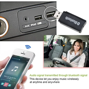 

USB Bluetooth Aux Wireless Portable Mini Car Kit Bluetooth Music mp3 Audio Receiver Adapter 3.5mm Stereo