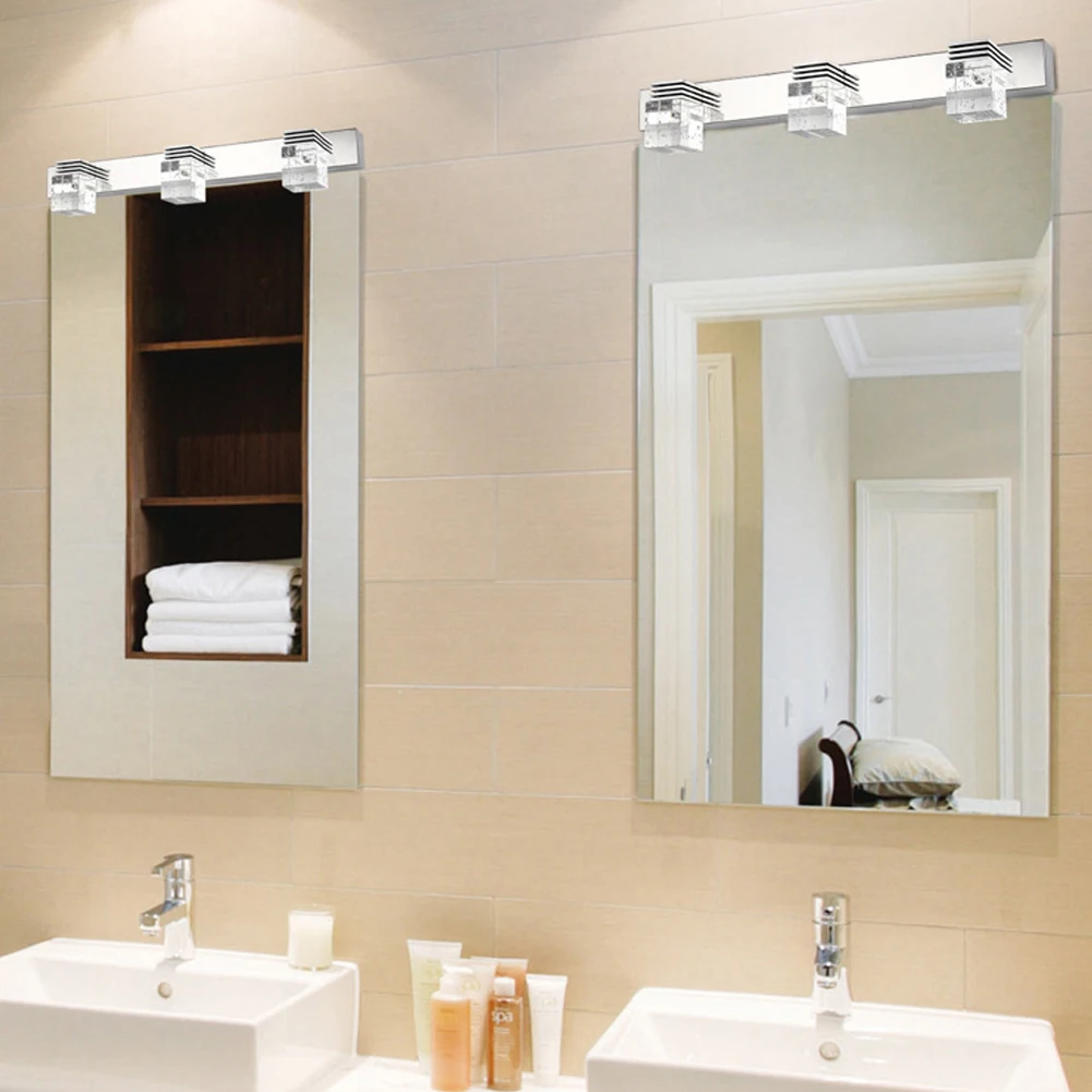 9W SMD LED Mirror Lamp AC 100 240V 3 Heads 45cm Crystal Led Bathroom