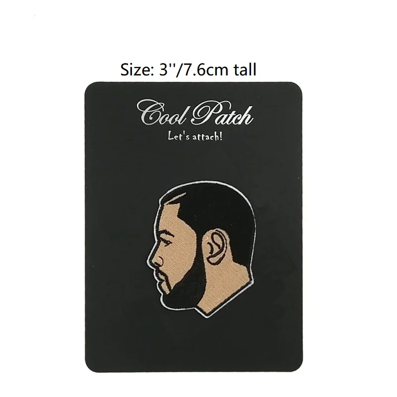 

Drake Patches Embroidered Iron On Applique diy badge famous people portrait Canadian rapper singer actor God's Plan