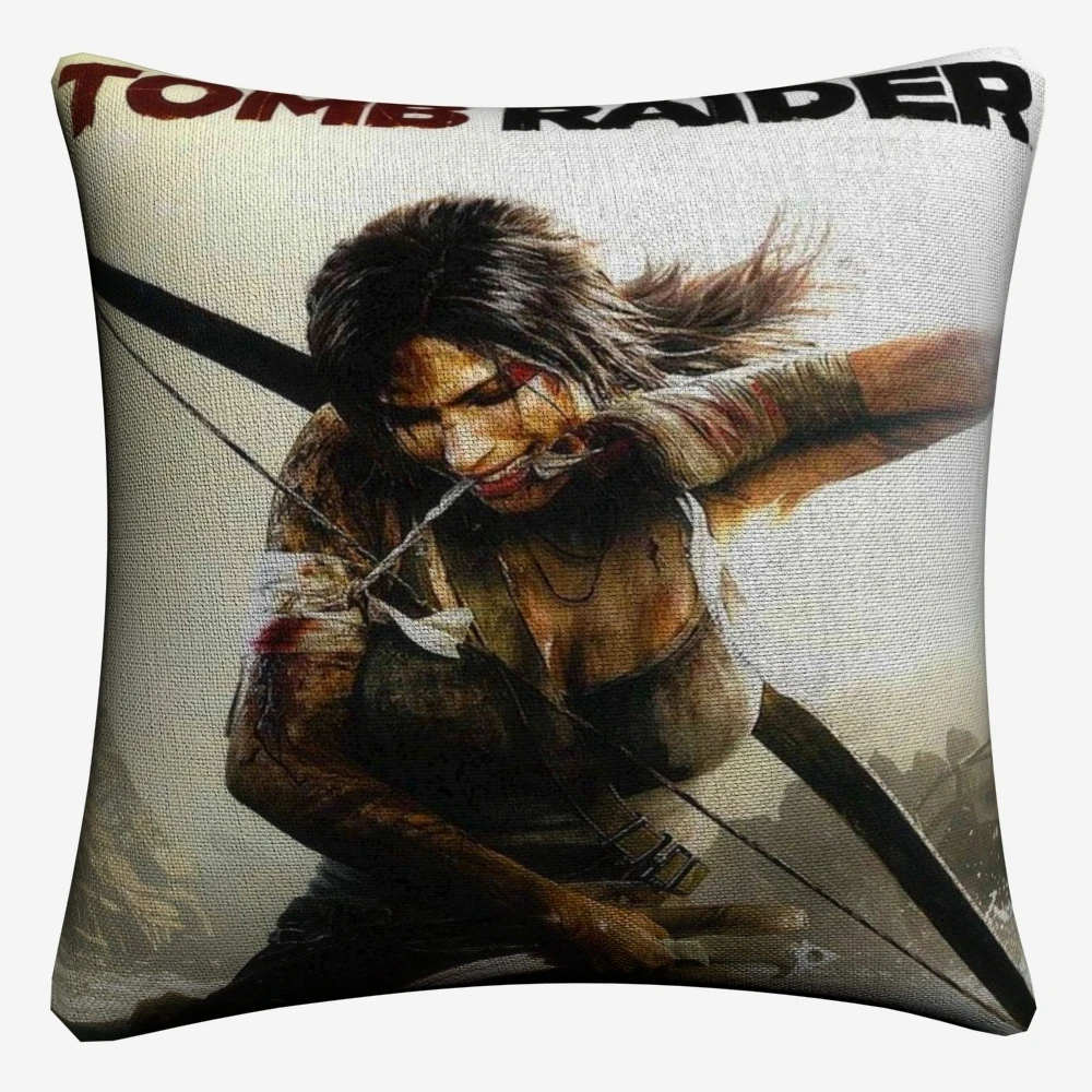 Rise Of The Tomb Raider Game, хлопковая льняная наволочка для дивана, сидения, автомобиля, 45x45 см, наволочка, чехол, домашний декор, Almofada