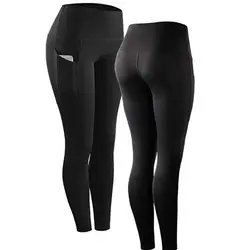 Шорты с завышенной талией и карманами черные брюки женские части на открытом воздухе бегать штаны для бодибилдинга на открытом воздухе