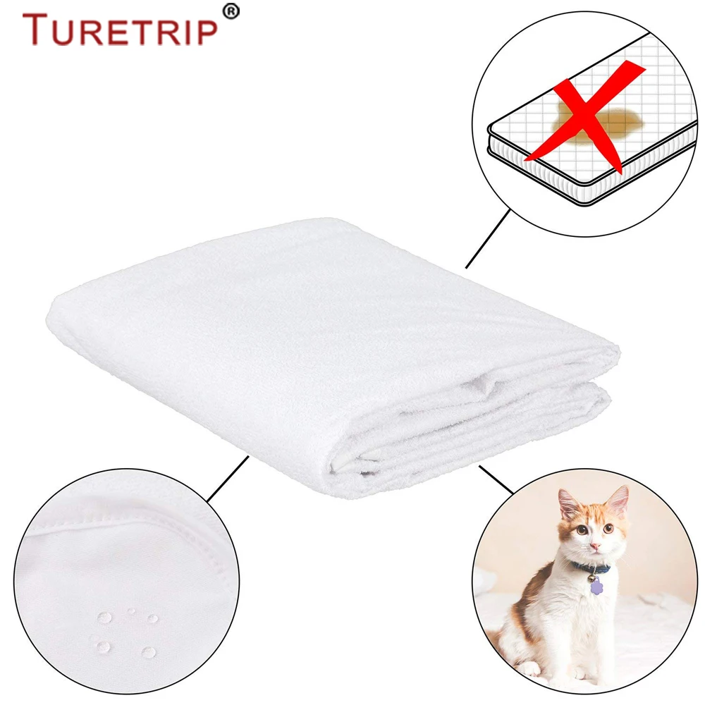 Waterproof Bed Sheet With Band Anti Slip Waterproof Mattress Protector Dust Mites Proof Sheet Protector